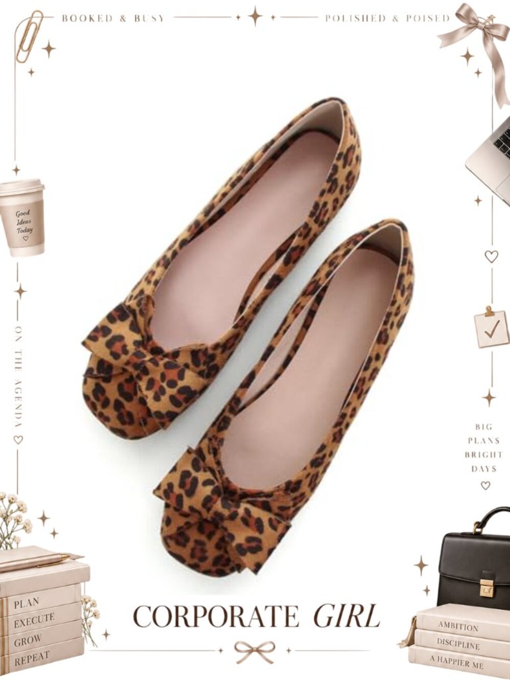 Faux Suede Slip On Square Toe Flats with Bow, Lightweight Comfort